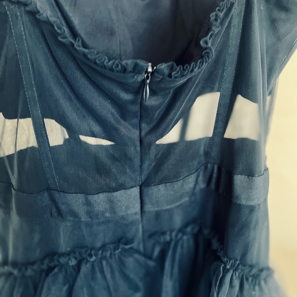 Nordstrom Navy Blue Tiered Tull Maxi Dress NWOT - Picture 12 of 13
